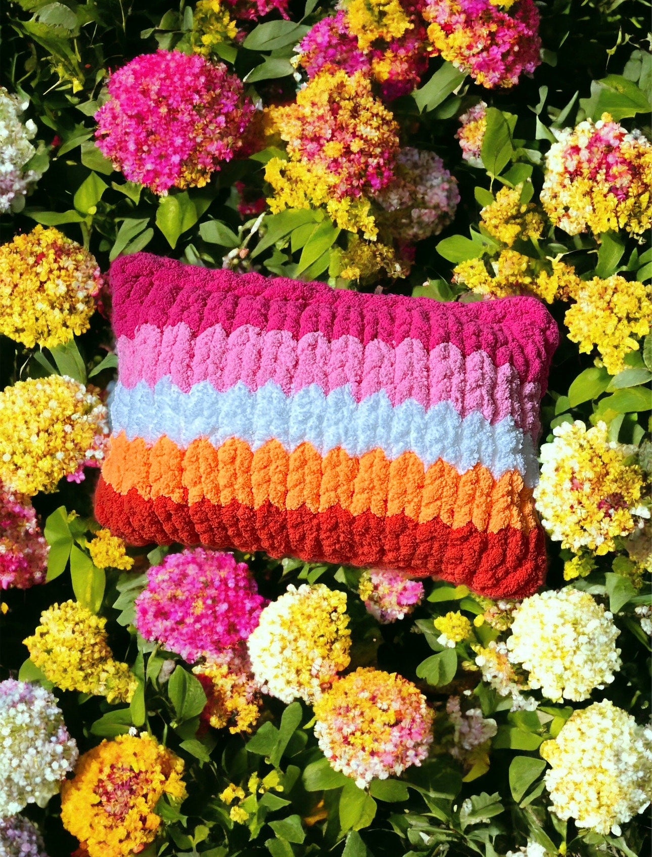 Lesbian flag LGBTQ Chunky Knit Pillow