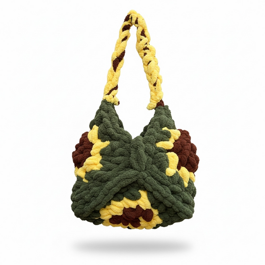 Sunflower Granny Square Boho Purse