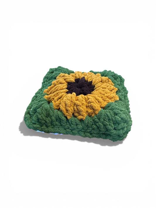 Sunflower Meditation Pillow, Accent Pillow
