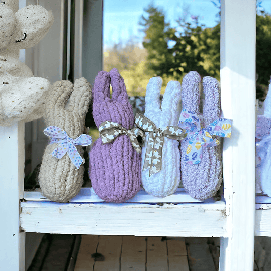 Knit Easter Bunny Pillow