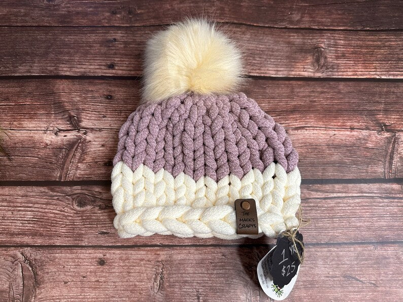 Chunky Chenille Beanie (Pompom Hat)