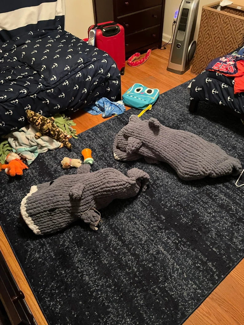 Chunky Knit Shark Sleeping Bag Blanket