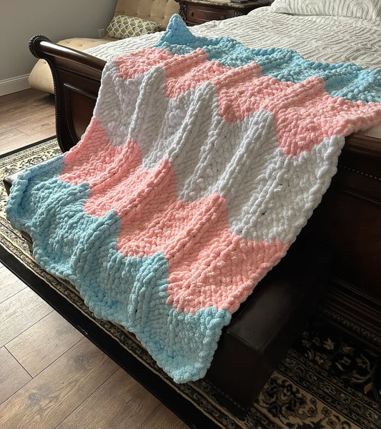 Transgender Flag Chunky Knit Blanket