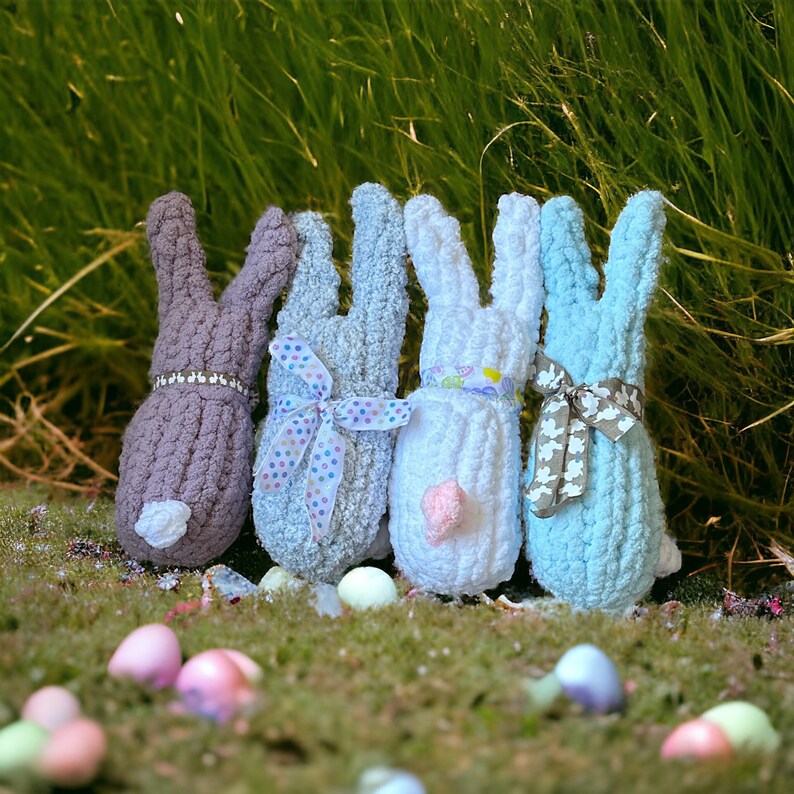 Knit Easter Bunny Pillow